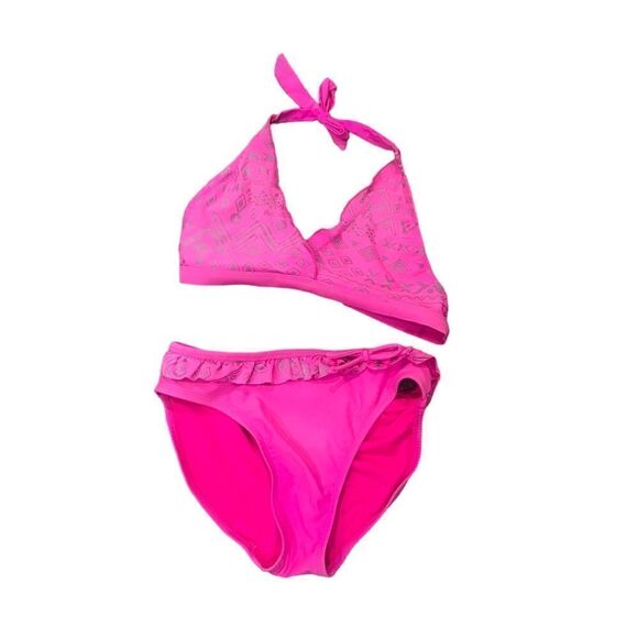 SO Neon Pink Girls Bikini Size 14 - Picture 2 of 5